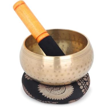Imagem de Zap Impex Linda nova tigela de canto de latão martelada à mão meditação tibetana para ioga cantando tigelas 11,4 cm