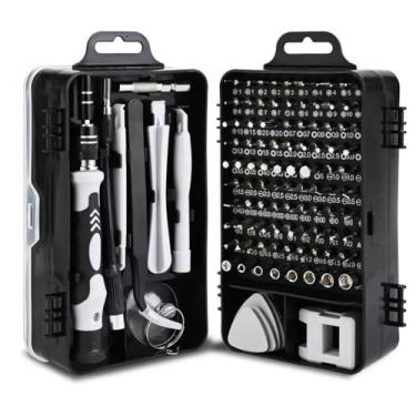 Imagem de Kit Ferramenta 115 em 1 KA-2710 | Conjunto de Chaves de Precisão Magnéticas com Bolsa Portátil para Reparo de Celular, Notebook, PC, Tablet e iPhone.
