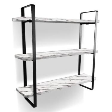 Imagem de Prateleira Tripla Nicho Hone Modelo Industrial Decoração Casa 60x15 Pr