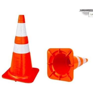 Imagem de Cone 75 Cm laranja Flexível Sinalização E Trânsito nbr 15071 - Genéric