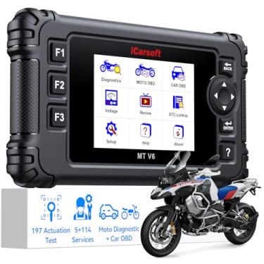 Imagem de iCarsoft Ferramenta De Diagnóstico Motocicleta Mt V6 Para Bmw, Sistema Completo 5+114 Reset/197 Teste Atuação, Leitor Código Obd2 E Carro Com Sangramento Abs, Reset Óleo, Bateria Autovin