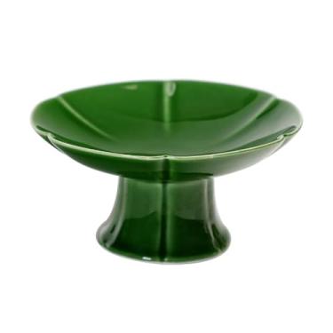 Imagem de MotiveTech Suporte de Cerâmica para Sobremesas, Fruteira, Elegante, Mini Suporte para, para Mesa de Sobremesas, Decoração para Chás E Bancadas, Verde profundo
