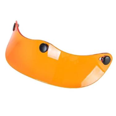 Imagem de Generic Capa de viseira de capacete universal com 3 encaixes, fácil de instalar, proteção solar de substituição, protetor solar para capacetes 3/4, Laranja Transparente