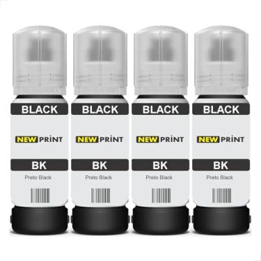 Imagem de 4x Refil Tinta Compatível Epson 544 L3150 L3250 L3110 L5190 L3210 L5290 L1250 L5590 T544 Preto