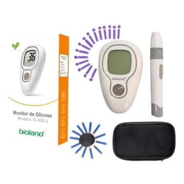 Imagem de Kit Monitor de Glicemia G4253 Bioland 50 Fitas 25 lancetas