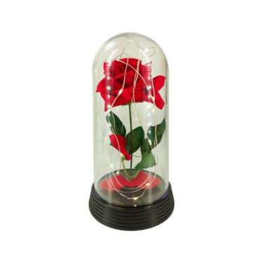 Imagem de Luminária Cúpula A Bela E A Fera A Rosa Encantada Amor Lindo