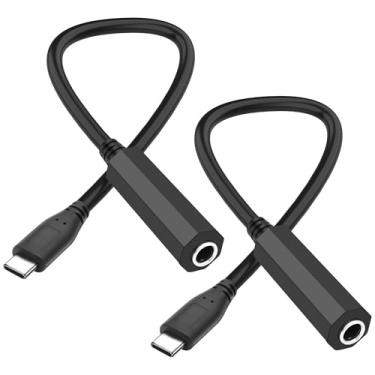 Imagem de XMSJSIY Adaptador de fone de ouvido USB tipo C para 1/4 6,35 mm USB C macho para conector estéreo TRS fêmea de 1/4 polegadas, cabo adaptador auxiliar de áudio para amplificadores, mixer, fones de