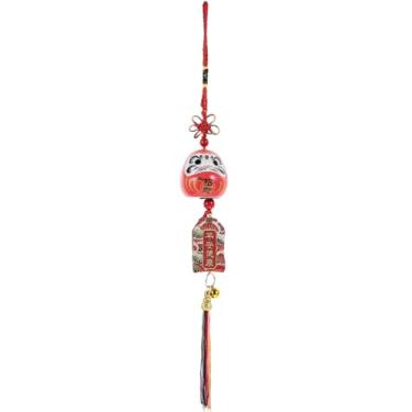 Imagem de VILLCASE Amuleto Omamori Japonês, Sachê Pendurado, Pingente De Bolsa Bênçãos, Amuletos Da Sorte Para Carro, Sino Vento Estilo Daruma, Ornamento Boa Carro