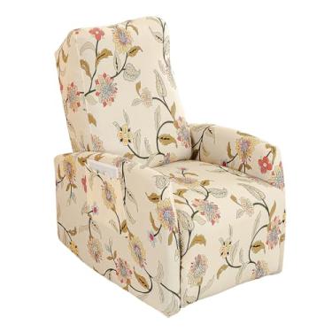 Imagem de Capas para cadeira reclinável com 4 peças de capa reclinável pequena elástica estampada lazyboy capa para cadeira reclinável antiderrapante com bolsos de armazenamento, protetor de móveis para sala de