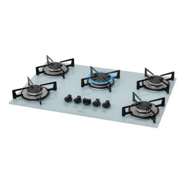 Imagem de Cooktop 5 Bocas com Vidro Branco - Fischer, Bivolt, Branco