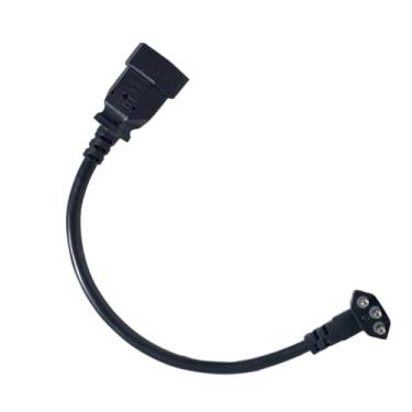 Imagem de Adaptador Residencial 90° 20A Macho e Fêmea 2P+T 25Cm Evoits