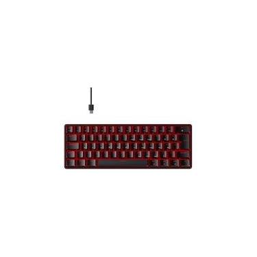 Imagem de Teclado Mecânico Gamer Hyrax Thunder HCK61, LED Vermelho, Switch Red, 100% anti-ghosting, ABNT2, Preto - HCK61B-RED-LED