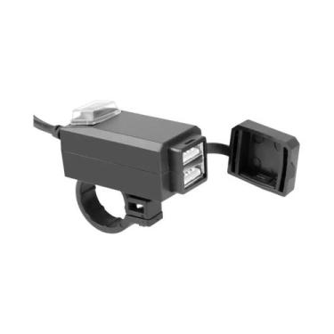 Imagem de Carregador USB Duplo À Prova d'Água Para Motocicleta 12V Com Carregame