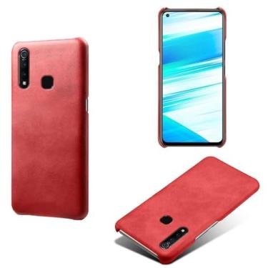 Imagem de Capa para vivo Z1 Pro,Proteção contra quedas,Casca de volta de cor sólida simples,Design de couro de imitação de plástico-Red