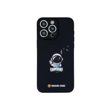 Imagem de Yonds Queen Capa fofa para iPhone 17, desenho animado astronauta planeta lua design elegante TPU macio à prova de choque antiderrapante capa protetora (iPhone 17, música)