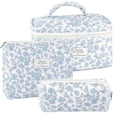 Imagem de Conjunto de bolsas de maquiagem URSKYTOUS acolchoado Cosmetic Travel C