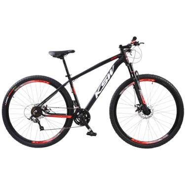 Imagem de Bicicleta Aro 29 KSW 24v Freio Hidraulico Suspensão C/Trava Cambios Shimano - Preto/Vermelho 15