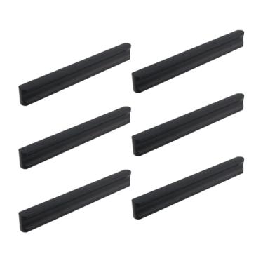 Imagem de WDONAY 6 peças de puxadores de armário de liga de alumínio em forma de T para gaveta de armário com parafusos para cozinha, banheiro, quarto (orifício central de 12,7 cm, preto)