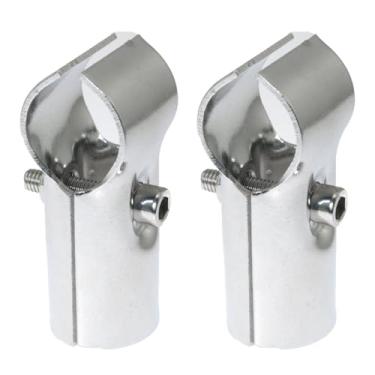 Imagem de ELECS 2 peças Conector de tubo de aço inoxidável T braçadeira de trilho de extremidade de 25 mm para braçadeiras de tubo de cerca de elo de corrente OD de 2,5 cm inclui parafusos e porcas