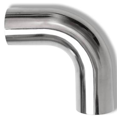 Imagem de 2 polegadas 90 graus cotovelo mandril curva cotovelo inoxidável - 5.1 cm perna - 16GA/. 165.1 cm parede - engrossada SS304 aço inoxidável tubo tubo ponta para soldagem de tubo (OD: 5 cm)