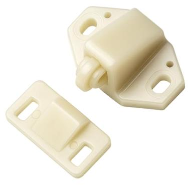 Imagem de Armário de porta de captura de bola de barco marítimo branco – Placas traseiras de mola, trava de rolos, trava de plástico, ferragens e móveis, travas duplas, portas internas pequenas de ponta de