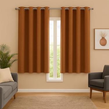 Imagem de CORTINA 2 METROS TECIDO BLACKOUT JANELA CURTA SALA E QUARTO BLOQUEIA LUZ LUXO (Avelã)