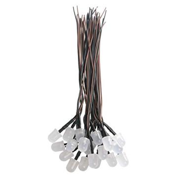 Imagem de EDGELEC 50 Peças De 12 Volts, 10 Mm, Diodos Emissores Luz Led Branco Quente, Pré-Cabeados, 7,9" Dc V, Difusa, Lentes Coloridas, Lâmpadas Pequenas