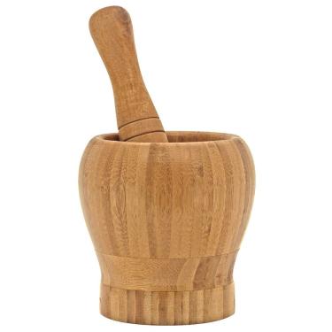 Imagem de Pilão de Bambu 11cmx17,5cm - Amasse e Moa Temperos