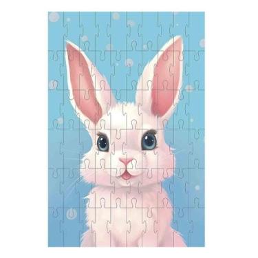 Imagem de Quebra-Cabeça Exclusivo Animais Fofinhos Coelhinho 60 Peças - Coleção 