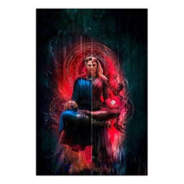 Imagem de Quadro A3 em MDF Feiticeira Escarlate e Strange 002 - Pomps Geek