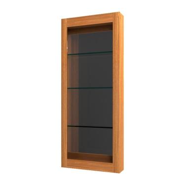 Imagem de Cristaleira Bar com Nicho Sala de Estar Bacco Prateleira em Vidro com Espelho Imbuia - Gran Belo