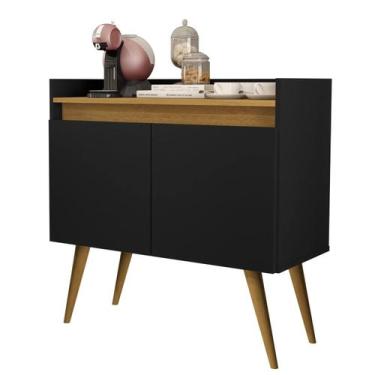 Imagem de Aparador Buffet Cantinho do Café Prisma Retro 02 Portas - Primus, Blac