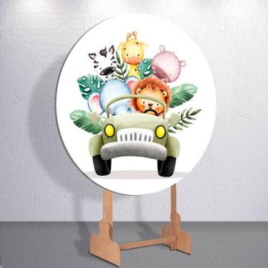 Imagem de Capa Painel Redondo Festa Safari Animais Estampa Infantil Mini e Grand