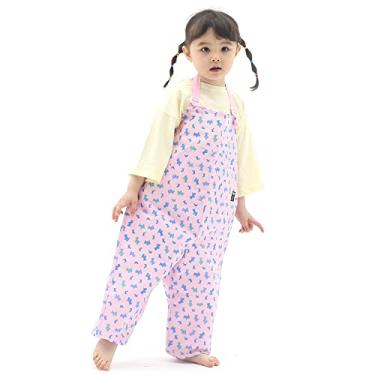 Imagem de Macacão infantil impermeável – alças ajustáveis, calça leve para chuva, bagunça e lama, Cachorrinho rosa, P
