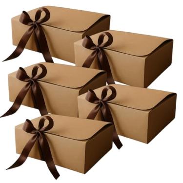Imagem de Caixas Embalagem De Presente com Laço de Cetim 31x 25 x 8 cm Retangulares Kraft(5)