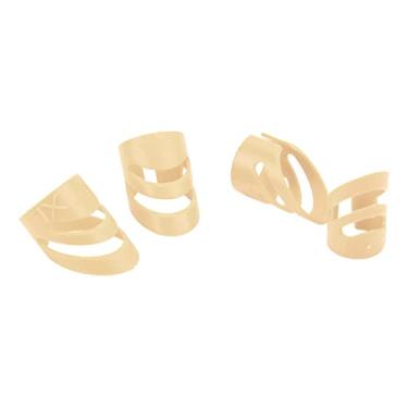 Imagem de Domary Kit Protetor de Ponta do Dedo para Guitarra, Kit Protetor de Ponta do Dedo, Tons Bonitos e Brilhantes, Design Ergonômico, Baixo Acústico Elétrico, Banjo (Bege)