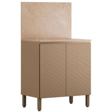 Imagem de Balcão Com Tampo E Painel Art 80 Cm 2 Portas Kit`s Paraná Cor:vanilla