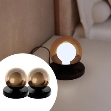 Imagem de Kit 2 Abajur de Mesa Moderno dama de Alumínio Bivolt com Globo vidro 1