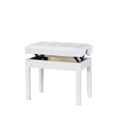 Imagem de Banqueta Branca,Banco De Piano,Teclado C/Ajuste Altura,Botão