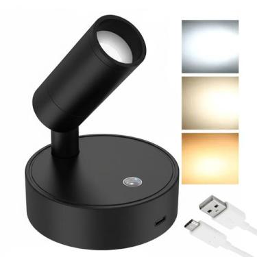 Imagem de Luminaria Arandela Parede Mesa Led 3 Tons Ajustaveis Touch Recarregave