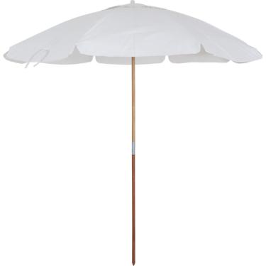 Imagem de Guarda Sol 2,20 Metros em Bagum Guararapi Branco com Cabo de Madeira Bel