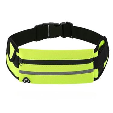 Imagem de Bolsa de cintura para corrida, à prova d'água, à prova de choque, bolsa esportiva com porta de fone de ouvido para ciclismo, corrida ao ar livre, Verde, Soprt