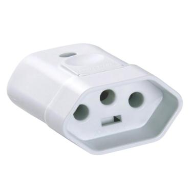 Imagem de Kit 4 Plugue Femea 2P+T 10 A 250 V Tramontina Branco