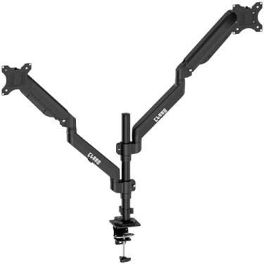Imagem de Suporte para 2 Monitores 13 a 32 Polegadas até 12kg Pistão a Gás Modo Retrato ou Paisagem Rotação de Tela Clanm CS24