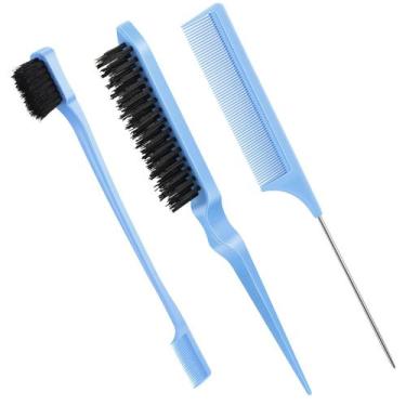 Imagem de Conjunto de escovas de cabelo Geiserailie Slick Back Bristle Brush Wom