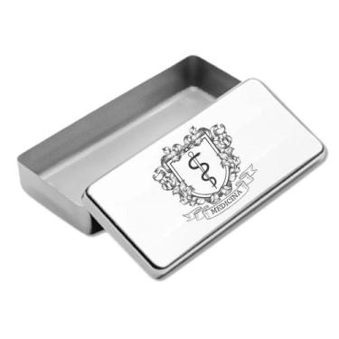 Imagem de Estojo Inox Autoclavavel Personalizado a Laser Medicina - LOVE SAUDE, 
