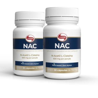 Imagem de Kit 2 Nac N-acetil L-cisteína 600mg Vitafor 30 Cápsulas