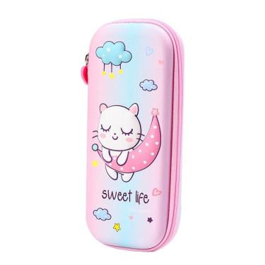 Imagem de Estojo de lápis EVA Cute Cartoon Cat de grande capacidade 22 cm rosa