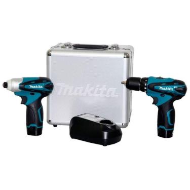 Imagem de Kit Parafusadeira Impacto + Furadeira Parafusadeira 12v Lct204 Com Maleta - Makita