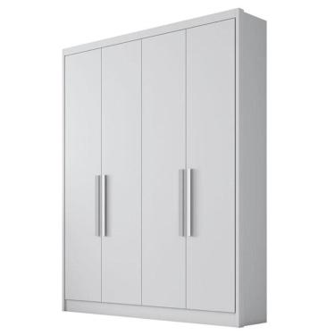 Imagem de Guarda Roupa Solteiro Sevilha 4 Portas 3 Gavetas Neve Com Nicho - Novo Horizonte